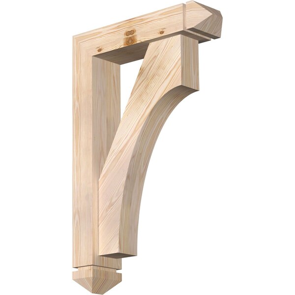 Ekena Millwork Westlake Arts and Crafts Smooth Bracket w/ Offset Brace, Douglas Fir, 5 1/2"W x 22"D x 34"H BKT0604X22X34WTL03SDF - main